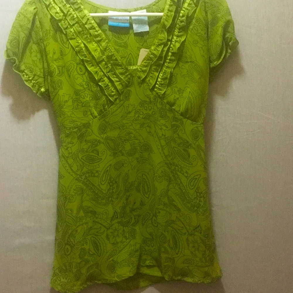 *3 for $20* Announcements Maternity Lime Green Top